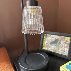Black Candle warmer with Clear Glass Shade